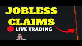 🔴LIVE: JOBLESS CLAIMS DATA & PHILLY FED INDEX 8:30! Building Permits! TRADING ES TSLA