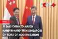 Xi Says China to March Hand-in-Hand